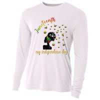 Happy Juneteenth Is My Independence Day Free Black Cooling Performance Long Sleeve Crew