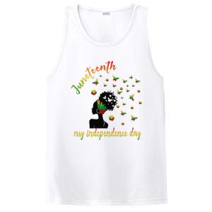 Happy Juneteenth Is My Independence Day Free Black PosiCharge Competitor Tank