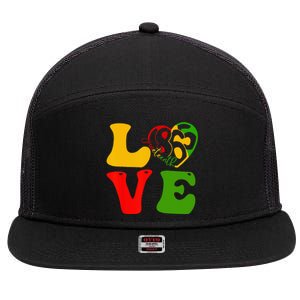 Happy Juneteenth Is My Independence Day Love Black 7 Panel Mesh Trucker Snapback Hat