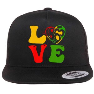 Happy Juneteenth Is My Independence Day Love Black Flat Bill Trucker Hat