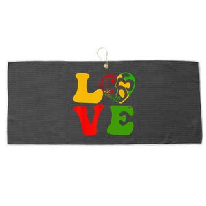 Happy Juneteenth Is My Independence Day Love Black Large Microfiber Waffle Golf Towel