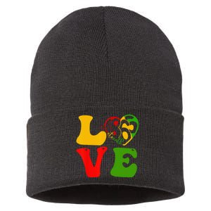 Happy Juneteenth Is My Independence Day Love Black Sustainable Knit Beanie