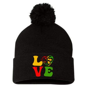 Happy Juneteenth Is My Independence Day Love Black Pom Pom 12in Knit Beanie