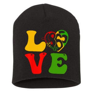 Happy Juneteenth Is My Independence Day Love Black Short Acrylic Beanie