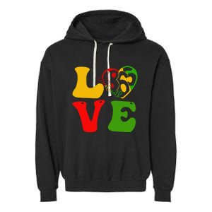 Happy Juneteenth Is My Independence Day Love Black  Garment-Dyed Fleece Hoodie