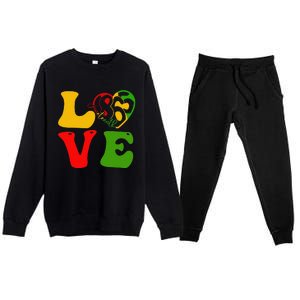 Happy Juneteenth Is My Independence Day Love Black  Premium Crewneck Sweatsuit Set