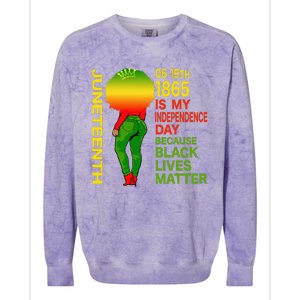 Happy Juneteenth Is My Independence Day Free Black  Colorblast Crewneck Sweatshirt