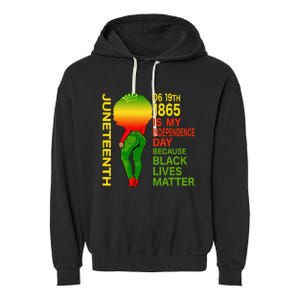 Happy Juneteenth Is My Independence Day Free Black  Garment-Dyed Fleece Hoodie