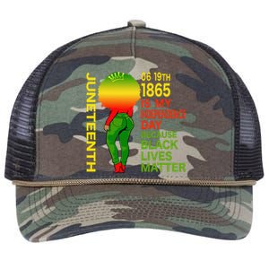 Happy Juneteenth Is My Independence Day Free Black  Retro Rope Trucker Hat Cap