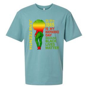 Happy Juneteenth Is My Independence Day Free Black  Sueded Cloud Jersey T-Shirt