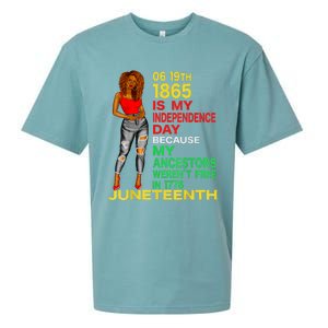 Happy Juneteenth Is My Independence Day Free Black Sueded Cloud Jersey T-Shirt