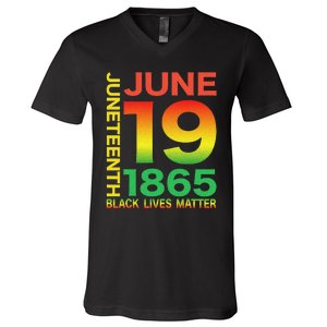 Happy Juneteenth Is My Independence Day Free ish Black V-Neck T-Shirt