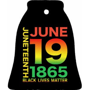 Happy Juneteenth Is My Independence Day Free ish Black Ceramic Bell Ornament