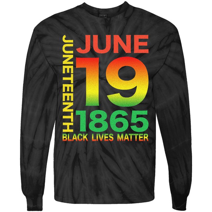 Happy Juneteenth Is My Independence Day Free ish Black Tie-Dye Long Sleeve Shirt