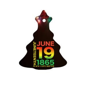 Happy Juneteenth Is My Independence Day Free ish Black Ceramic Tree Ornament