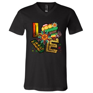 Happy Juneteenth Is My Independence Day Love Black V-Neck T-Shirt