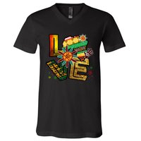 Happy Juneteenth Is My Independence Day Love Black V-Neck T-Shirt