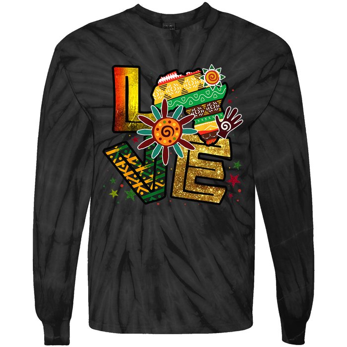 Happy Juneteenth Is My Independence Day Love Black Tie-Dye Long Sleeve Shirt