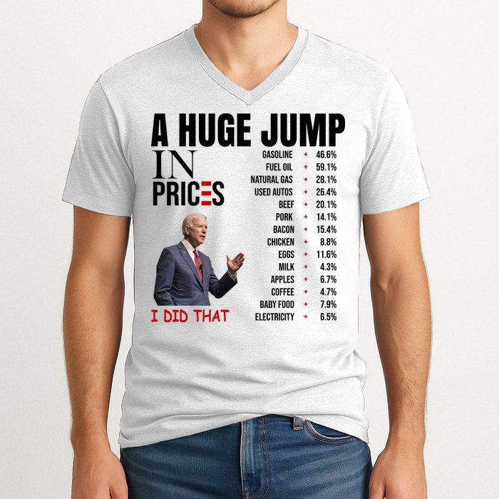 Huge Jump In Prices Joe Biden I Did That V-Neck T-Shirt
