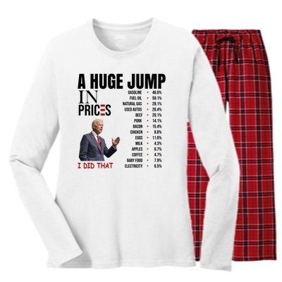 Huge Jump In Prices Joe Biden I Did That Women's Long Sleeve Flannel Pajama Set 