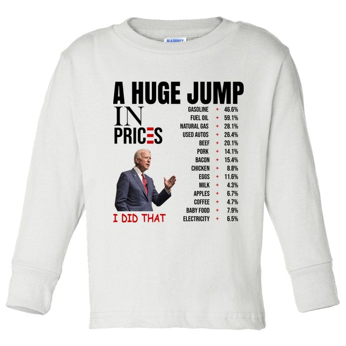 Huge Jump In Prices Joe Biden I Did That Toddler Long Sleeve Shirt