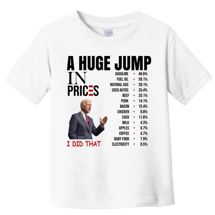 Huge Jump In Prices Joe Biden I Did That Toddler T-Shirt