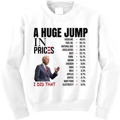 Huge Jump In Prices Joe Biden I Did That Kids Sweatshirt