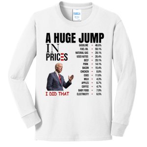 Huge Jump In Prices Joe Biden I Did That Kids Long Sleeve Shirt