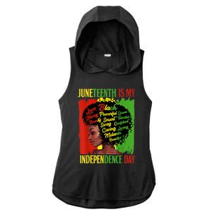 Happy Juneteenth Is My Independence Day Black Women Ladies PosiCharge Tri-Blend Wicking Draft Hoodie Tank