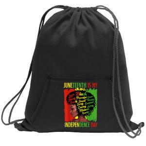 Happy Juneteenth Is My Independence Day Black Women Sweatshirt Cinch Pack Bag