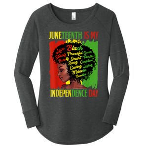 Happy Juneteenth Is My Independence Day Black Women Women's Perfect Tri Tunic Long Sleeve Shirt