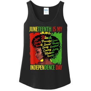 Happy Juneteenth Is My Independence Day Black Women Ladies Essential Tank