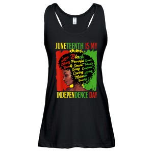 Happy Juneteenth Is My Independence Day Black Women Ladies Essential Flowy Tank