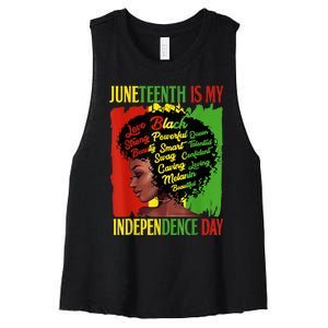 Happy Juneteenth Is My Independence Day Black Women Women's Racerback Cropped Tank