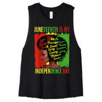 Happy Juneteenth Is My Independence Day Black Women Women's Racerback Cropped Tank