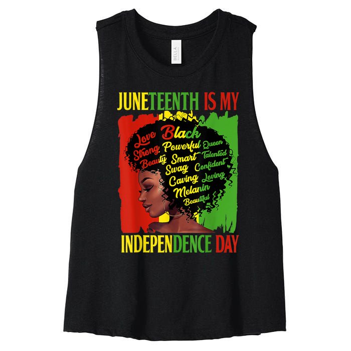 Happy Juneteenth Is My Independence Day Black Women Women's Racerback Cropped Tank