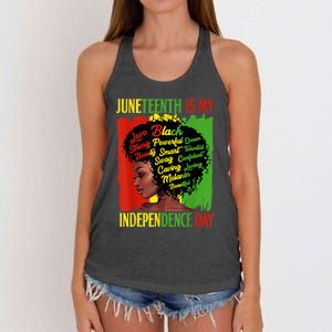 Happy Juneteenth Is My Independence Day Black Women Women's Knotted Racerback Tank