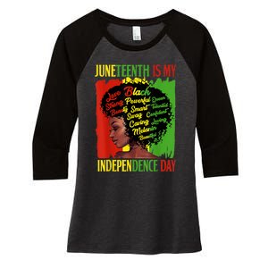 Happy Juneteenth Is My Independence Day Black Women Women's Tri-Blend 3/4-Sleeve Raglan Shirt