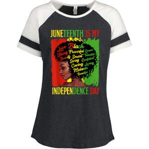 Happy Juneteenth Is My Independence Day Black Women Enza Ladies Jersey Colorblock Tee