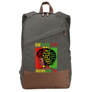 Happy Juneteenth Is My Independence Day Black Women Cotton Canvas Backpack