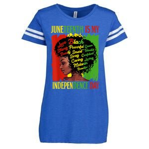 Happy Juneteenth Is My Independence Day Black Women Enza Ladies Jersey Football T-Shirt