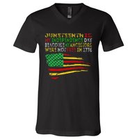 Happy Juneteenth Is My Independence Day Free ish Black V-Neck T-Shirt