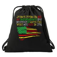 Happy Juneteenth Is My Independence Day Free ish Black Drawstring Bag