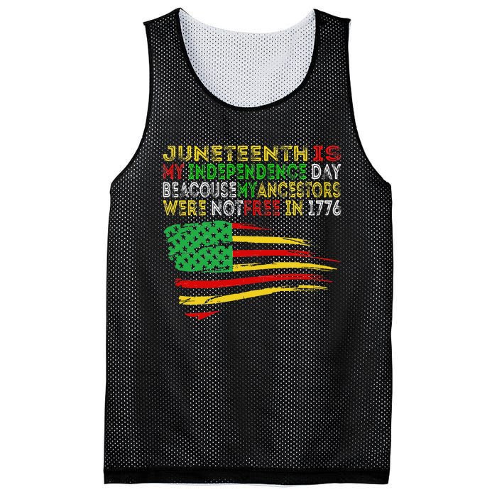 Happy Juneteenth Is My Independence Day Free ish Black Mesh Reversible Basketball Jersey Tank