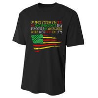 Happy Juneteenth Is My Independence Day Free ish Black Performance Sprint T-Shirt