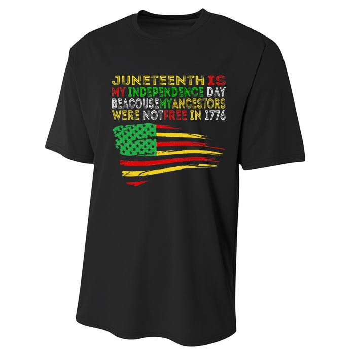 Happy Juneteenth Is My Independence Day Free ish Black Performance Sprint T-Shirt