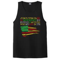 Happy Juneteenth Is My Independence Day Free ish Black PosiCharge Competitor Tank