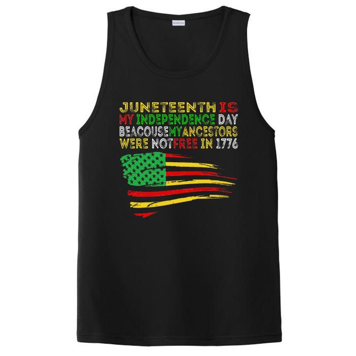 Happy Juneteenth Is My Independence Day Free ish Black PosiCharge Competitor Tank