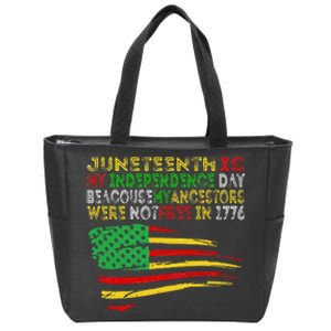 Happy Juneteenth Is My Independence Day Free ish Black Zip Tote Bag