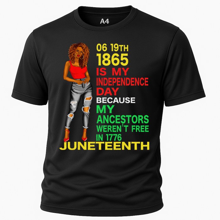 Happy Juneteenth Is My Independence Day Free Black  Cooling Performance Crew T-Shirt